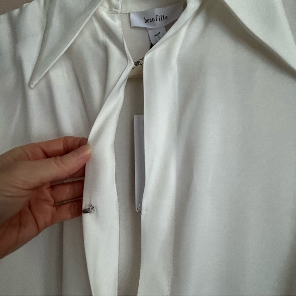 Beaufille Lewis Blouse Sz M In Pearl White Designer — image 7 of 8